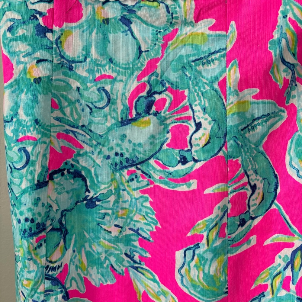 LILLY PULITZER BRYNN DRESS RAZ BERRY LOBSTERS IN LOVE Sz 00 Lined Resortwear - Picture 6 of 9